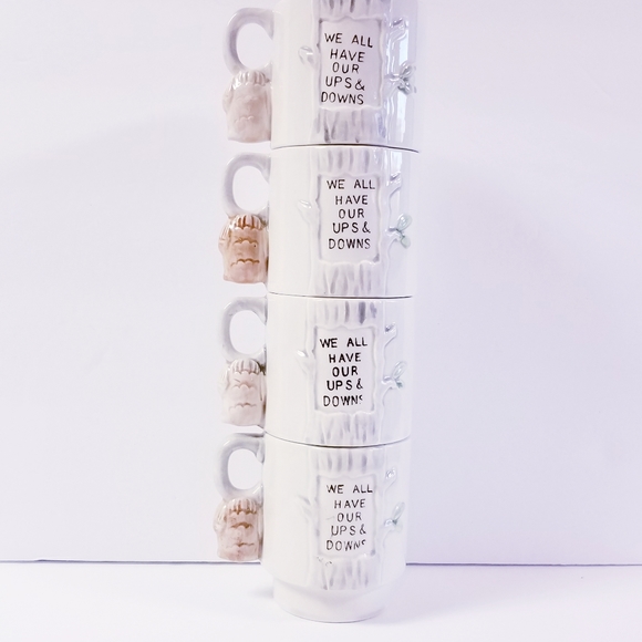 4 Enesco Owl Coffee Cup Emotional Support Stackable Family Dad Mom Son Sister - Picture 6 of 13